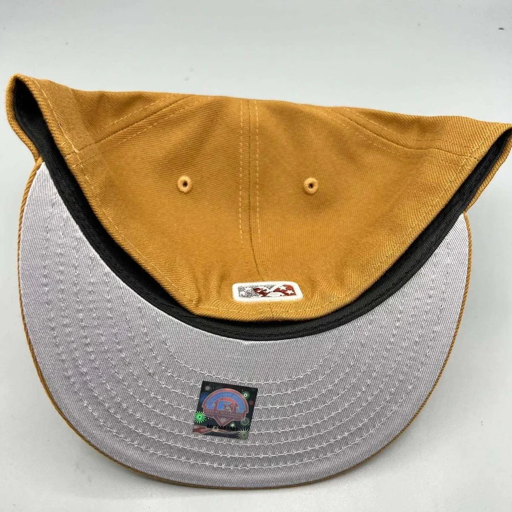Buffalo Bisons Hat Men 7 5/8 Brown‎ Gray 59Fifty New Era MiLB Fitted Cap